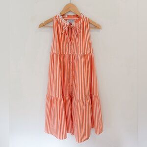 Olivia James the Label 100% Cotton Orange and White Dress